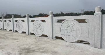 福州芝麻白河道栏杆 石材栏杆