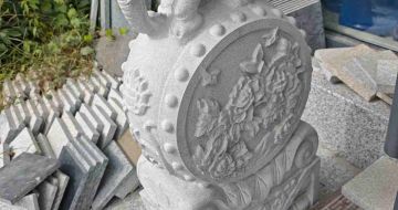 福州芝麻白抱鼓石 庭院抱鼓石