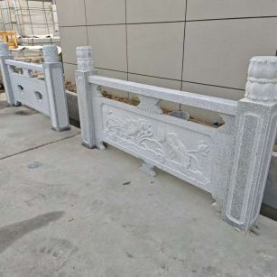 福州芝麻白河道栏杆 石材栏杆