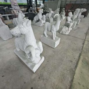 福州芝麻白雕刻 十二生肖 异形雕刻