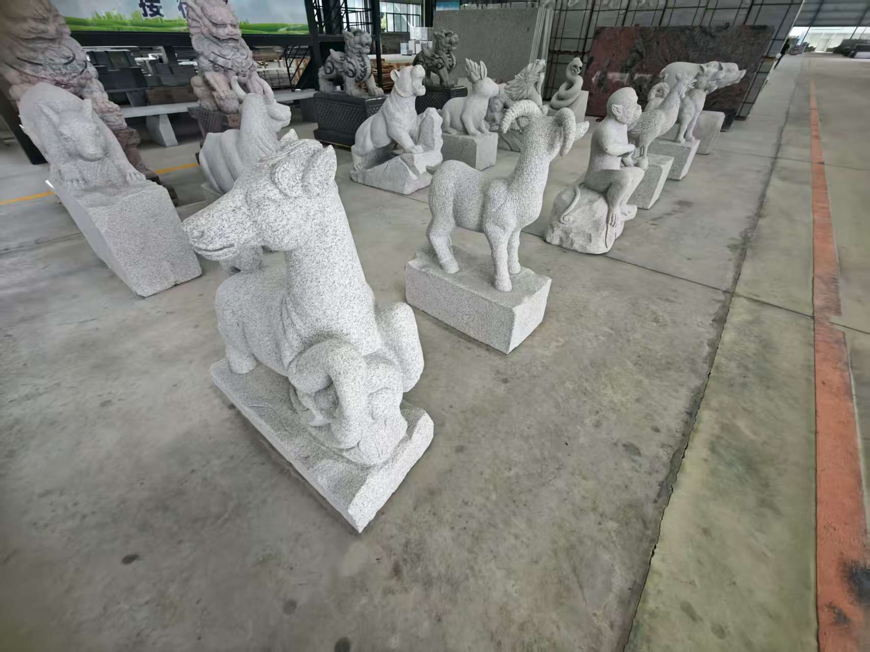 福州芝麻白雕刻 十二生肖 异形雕刻