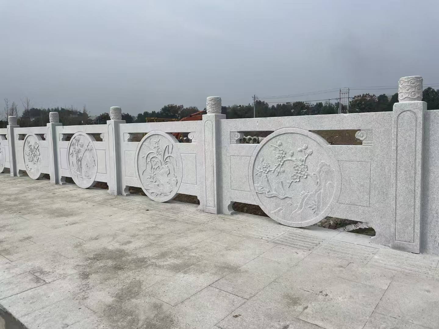 福州芝麻白河道栏杆 石材栏杆